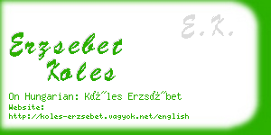 erzsebet koles business card